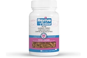 Revive Active - Feline Hairball Soft Chews 48ct - Cat Hairball Remedy, Designed Specifically for Cats That are Prone to Hairb