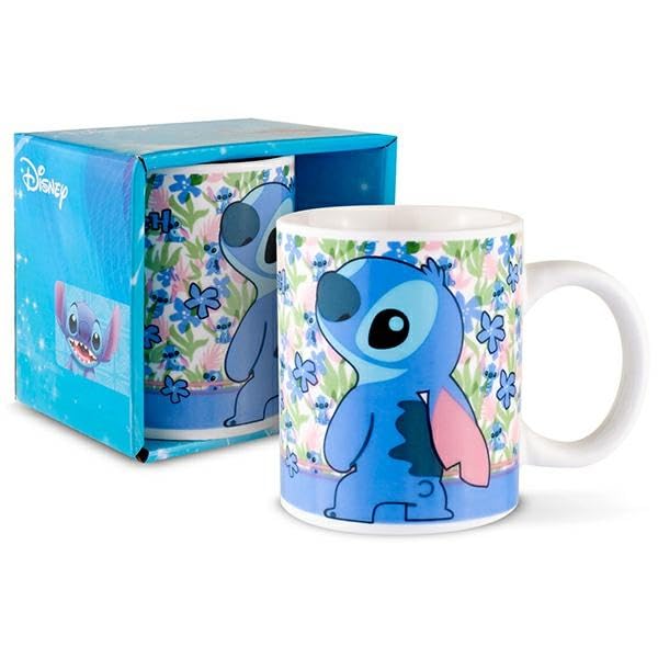Disney Official Licensed Stitch Flower Ceramic Mug 350ml