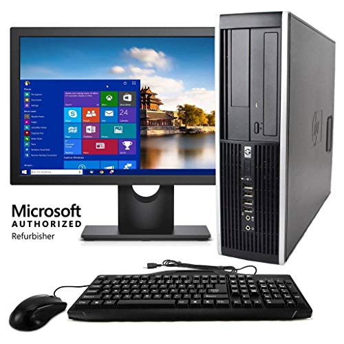 HP Elite Desktop Computer, Intel Core i5 3.2 GHz, 8 GB RAM, 500 GB HDD, Keyboard & Mouse, Wi-Fi, 19″ LCD Monitor, DVD-ROM, Windows 10, (Renewed)