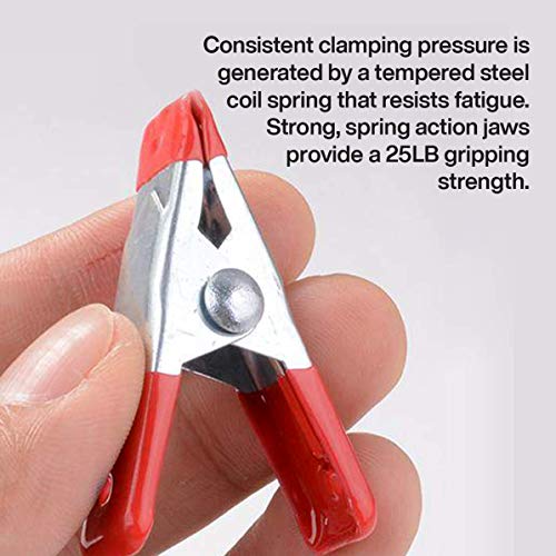 Katzco 2 Inch Mini Spring Clamp Set 12 Pack Easy Grip Ergonomic