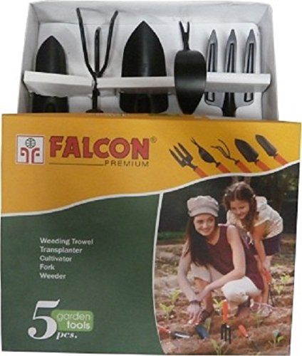 Falcon FGTB- 94/5 5-Piece Steel Garden Tool Set (Multicolor)