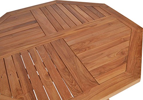 MiaMöbel Gartentisch 100 cm Gartenmöbel Outdoor Modern Massivholz Teak Honig – Bild 3