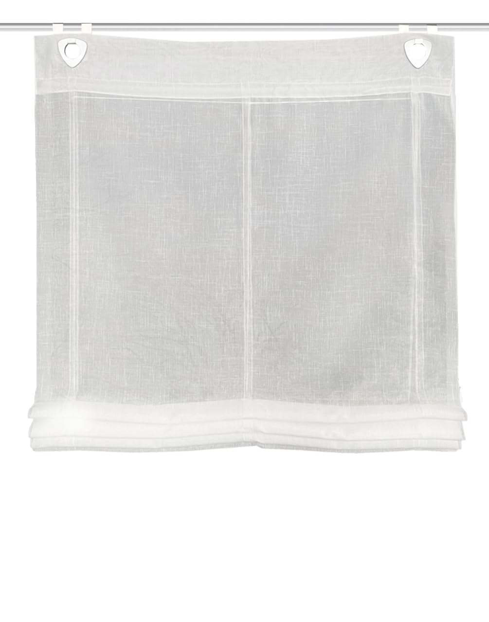 HOME WOHNIDEEN Casper Roman Blind Linen Structure with Eyelets Including Metal Window Hooks White Size: 130 x 60 cm Quantity: 1