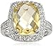 Amazon Essentials Sterling Silver Citrine and White Topaz Ring, (previously Amazon Collection)