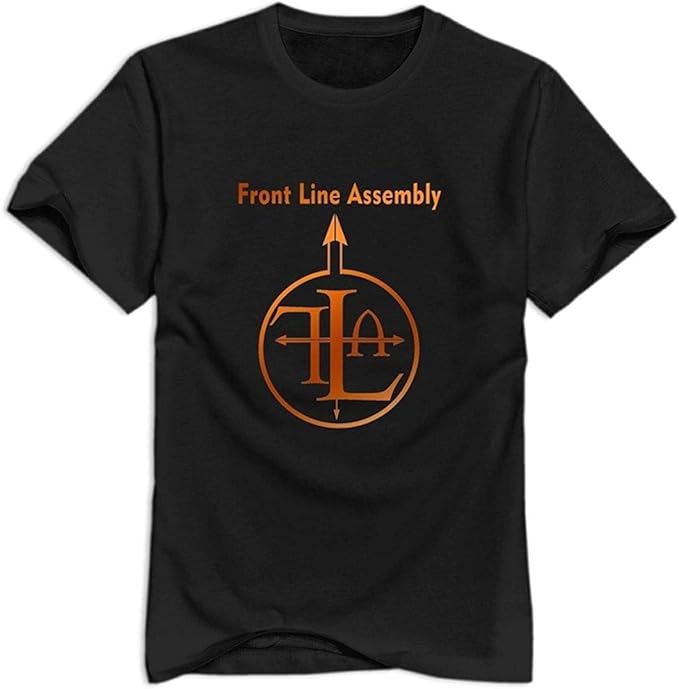 Defet Men's Black Front Line Assembly Logo T Shirt, XLarge Amazon.es