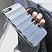 Glitter Powder Phone Case Mirror Reflex Striped Stars Pattern Back Cover for iPhone 7 iphone8 (iPhone 7, Black)