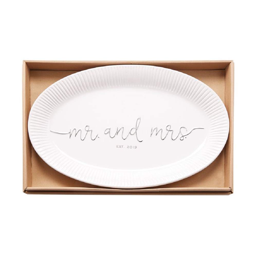 2019 Platter Mud Pie Mr and Mrs Est Serving Dishes, Trays & Platters Platters