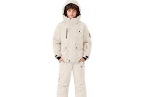 Girl Boy Ski Suit Kids Snowsuits 2 Piece Waterproof Snowboard Hooded Down Jacket Snow Pants Ski Bibs Windproof Winter Warmth