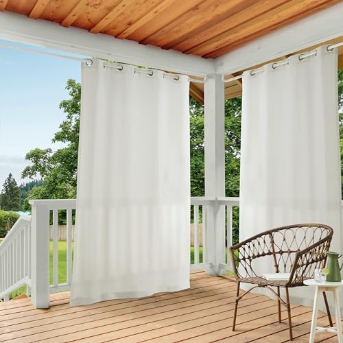 TOWN & COUNTRY BASICS Heavyweight Vanilla Grommet Curtain | Light Filtering | Indoor Outdoor | Water Repellent | 54"x108", Pack of 12 Image