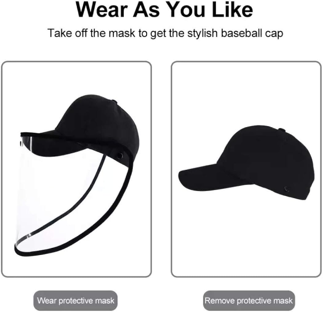 COOLOUS SmartCoolous Removable Baseball Cap Adult Size Baseball Cap with TPU Shield and Extender Hook Adjustable Black: Clothing