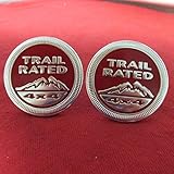 Yoaoo-oem Auto Tuning 2pcs(1set) Oem for Jeep Trail Rated 4x4 Nameplate Emblem Wrangler Grand Cherokee Liberty Badge Sticky Back Logo Trailhawk 2014 (Red)