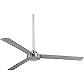 Minka Aire F624-ABD Roto XL, 62" 3-Blades Ceiling Fan in Brushed Aluminum Finish with Silver Blades