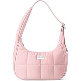 TOPDesign Quilted Puffer Shoulder Bag for Women, Trendy Lightweight Hobo Crescent Bag with Adjustable Strap