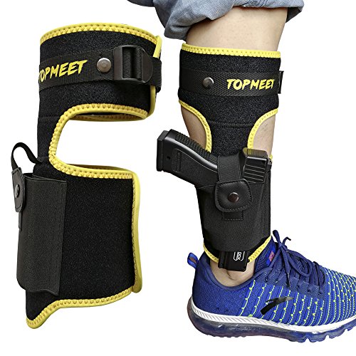 topmeet Ankle Gun Holster Concealed Carry,with Tactical Magazine Pouch - Yellow