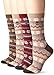 Timberland Women's Vintage Style Cotton Crew Sock 4-Pack Assorted, Tan/Port/Bark/Tan, One Size