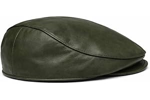 Handmade Men’s Real Leather Newsboy Cap – Vintage Sheepskin Leather Flat Cap, Classic Cabbie Driver Ascot Hat