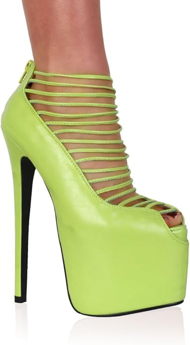 Amazon.com | My1stWish Women's Strappy Platform High Heel Green Shoes Size 7 | Platforms & Wedges