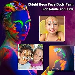 MEICOLY UV Blacklight Face Paint,15 Bright Colors