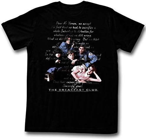 Breakfast Club - Mens Letter T-Shirt, Size: XX-Large, Color: Black