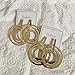 DOUBNINE Large Circle Hoops Multi Loop Golden Matte Geometric Earrings Women Jewelry (golden)