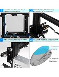Enomaker Creality Ender 3X Impresora 3D con Ultrabase Cama de cristal y marco de aluminio de aleación Bowden de metal para exutador, resume impresión, 8.661 x 8.661 x 9.843 in