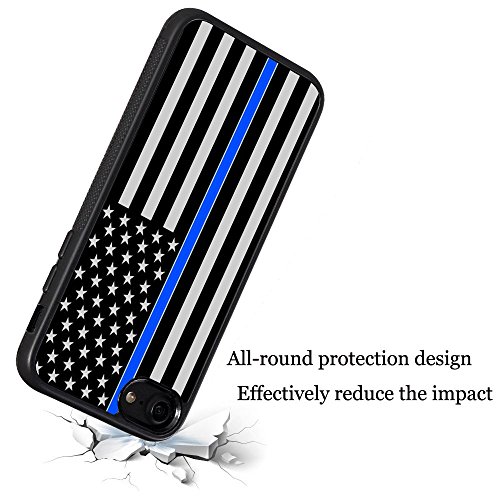 iPhone 8 Case,AIRWEE Slim Anti-Scratch Shockproof Silicone TPU Back Protective Cover Case for iPhone 8 4.7 Inch,Thin Blue Line US Flag Law Enforcement - Thumbnail 3