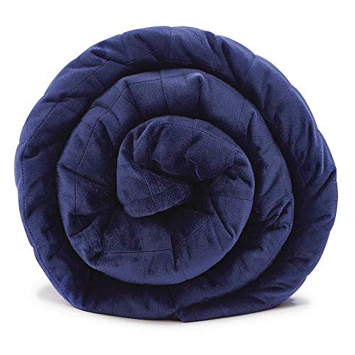 HIHIYO 7lb Weighted Blanket Kids Reversible,DoubleSided Cooling Cotton Top+Soft Minky Fleece