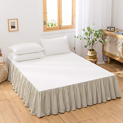 BISELINA French Linen Bed Skirt Pleated Frills