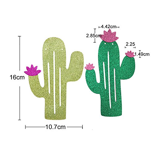 Muhuyi Summer Theme Wedding Parties Decorations Supplies Cactus Banner Pennant and 4 Leaf Clover Tropical Party Birthday Party Festival Luau Hawaii Children's Party Decoration or Room Decoration