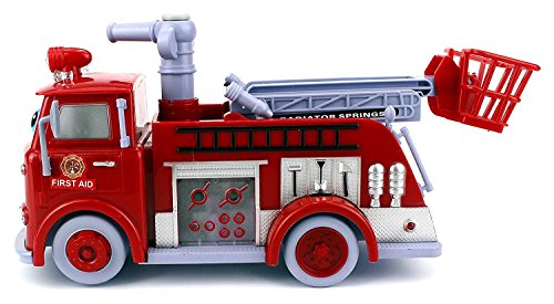 AJ Toys & Games Cartoon Fire Rescue Pumper Bubble Blowing Bump & Go Battery Operated Toy Truck W/ Extending Crane, Lights & Sounds, Firefighter Toy Car. with Eyes & Mouth. Fun Bubbles!