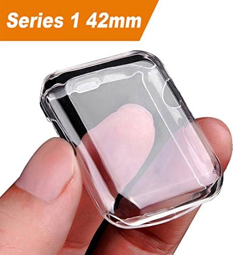 Julk Series 1 42mm Case for Apple Watch Screen Protector, iWatch Overall Protective Case TPU HD Clear Ultra-Thin Cover for Apple Watch Series 1 (42mm)