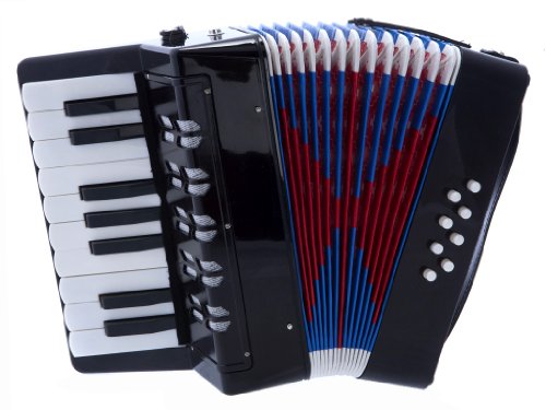 D'Luca G104-BK Kids Piano Accordion 17 Keys 8 Bass, Black