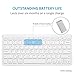 Anker Ultra Compact Slim Profile Wireless Bluetooth Keyboard for iOS, Android, Windows and Mac with Rechargeable 6-Month Battery (White)