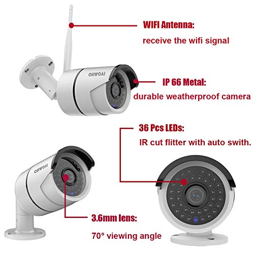 【2019 New】 Wireless Security Camera System,OHWOAI 1080P NVR 8Pcs 1080P Home Surveillance IP Cameras,HD Outdoor Indoor Weatherproof Security Cameras, Wireless CCTV System No Hard Drive. - Thumbnail 7