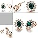 Yoursfs Emerald Clip on Earrings For Women Faux Gemstones Earrings 18k Gold Plated Bride Jewlery