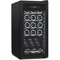 thermomate 15 Bottle Wine Cooler Refrigerator, Freestanding Compressor Wine Fridge, Auto Defrost Quiet Operation Single…