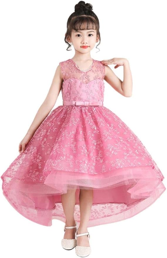 Amazon Bossip 女の子 フォーマル ドレス 子供服 ガールズ ワンピース キッズ スカート ワンピース 女児 ハマナス 可愛い ドレス 後着丈ロング ピアノ 演奏会 結婚式 七五三 入園式 発表会 演奏会 卒業式 二色 フォーマル 通販