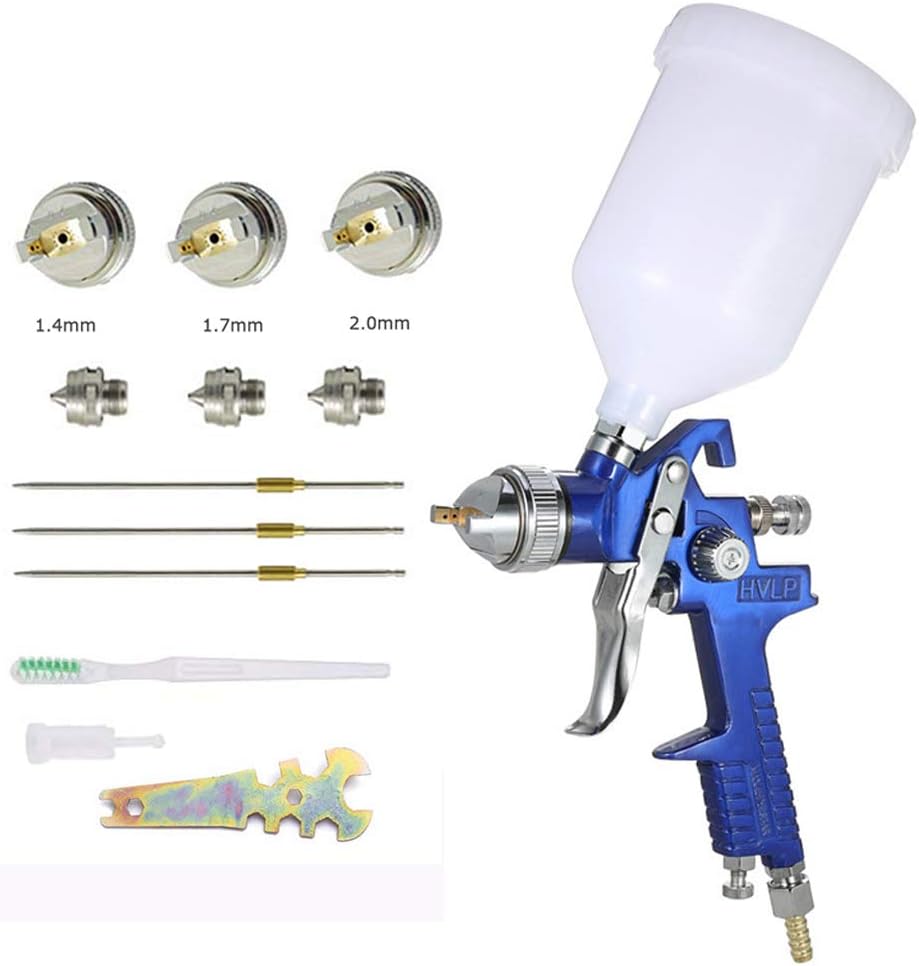 Spray Gun HVLP 600 ml 3 nozzles 1.4 mm 1.7 mm and 2.0 mm professional