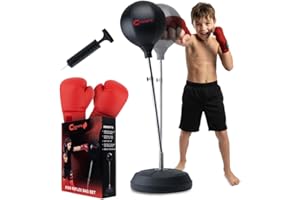 Champs MMA Punching Bag for Kids with Stand | Freestanding Reflex Bag Dummy | Adjustable Height Punch Bag Stand with Gloves – Exercise Equipment for Agility, Hand-Eye Coordination Workout Kit