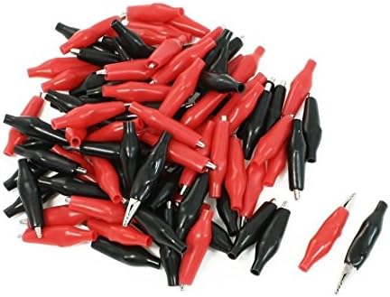 Sturdy Life 50 Pairs of Black and Red Electric Metal Alligator Test Probe Clips for Electric Testing Work (Large)