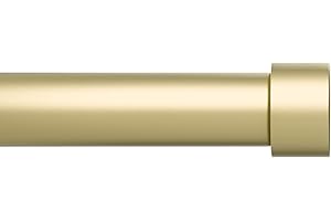 Umbra Cappa Curtain Rod – 1-Inch Drapery Rod Extends from 66 to 120 Inches, Includes 2 Matching Finials, Brackets & Hardware, Brass, 66 to 120-inches