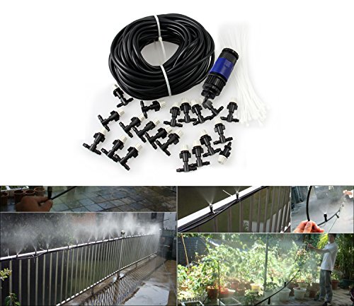 Carry360 20M 66FT Garden Outdoor Patio Home Drip Irrigation Misting Irrigation Cooling System With 2