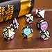 7 Die Metal Polyhedral Dice Set DND Role Playing Game Dice Set with Storage Bag for RPG Dungeons and Dragons D&D Math Teaching (Rainbow)