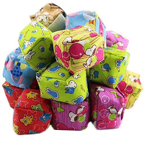 PRALB 20PCS Cloth Square Bean Bags - 2.2 inches, Juggling Balls, Fun Sports Game Bean Bag Carnival Toy Bean Bag Toss Game.(Color Random)