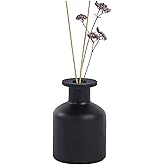 150ml/5oz Empty Glass Diffuser Bottle Aromatherapy Jar Container Fragrance Accessories Use for DIY Replacement Diffuser Essential Oils Crafts Decor(Black)