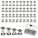 Chicago Screws,LANMOK 120 Sets 5mm Silver Chicago Buttons Assorted Kit Screwing Fasteners Metal Accessories for DIY Crafts Leather Belts Bookbinding