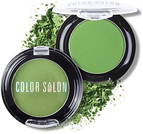 Color Salon Green Single Eyeshadow Palette Highly Pigmented Long Lasting Press Powder for Eye Makeup , Matte+Shimmer +Diamond, 0.1Oz (28 shimmer)