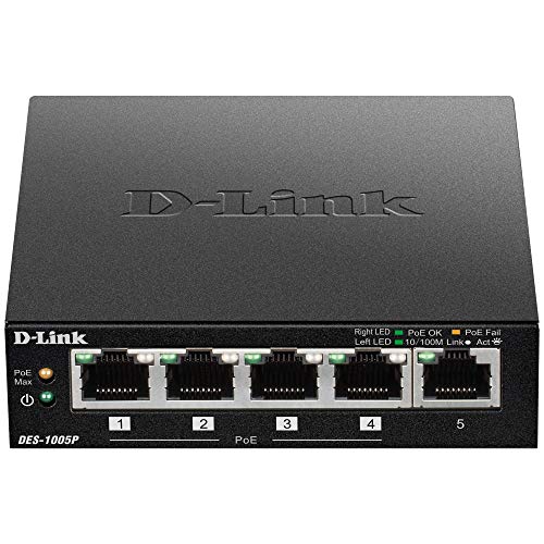 D-Link 5 Port 10/100 Unmanaged Switch with 4 POE Ports (Des-1005P)