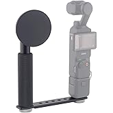 Rigdance Magnetic Phone Holder with Handle Grip for DJI Osmo Pocket 3, Pocket 3 Accessories Expansion Adapter with 1/4" Thread Hole, Compatible with Magsafe Phones