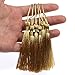 VAPKER 100 Pieces Light Gold 13cm/5-Inch Silky Handmade Soft Tassels Floss Bookmark Tassels with 2-Inch Cord Loop for Jewelry Making, DIY Projects, Bookmarks